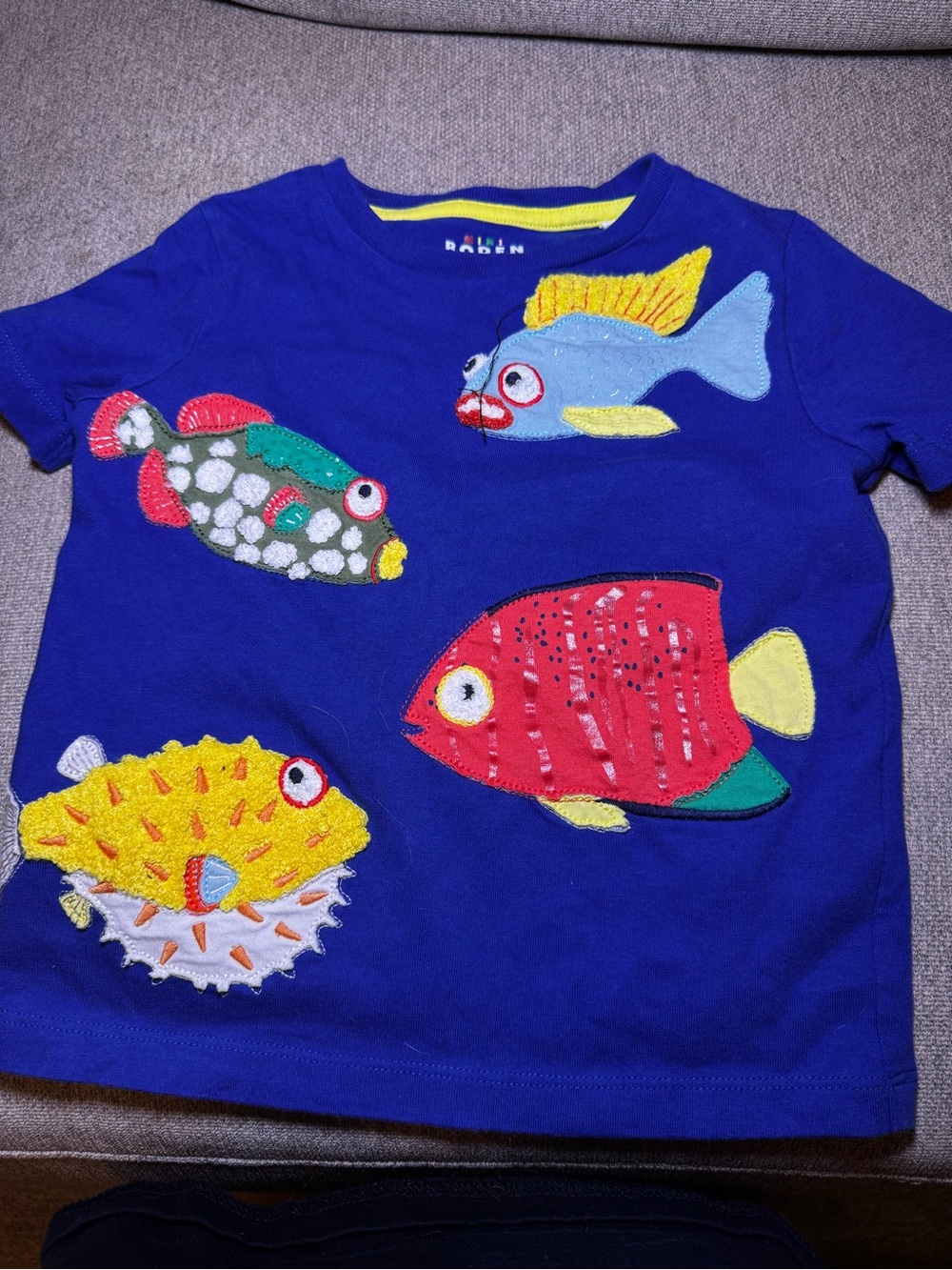 Boden Kids Fish Appliqué Tee Size 2-3
